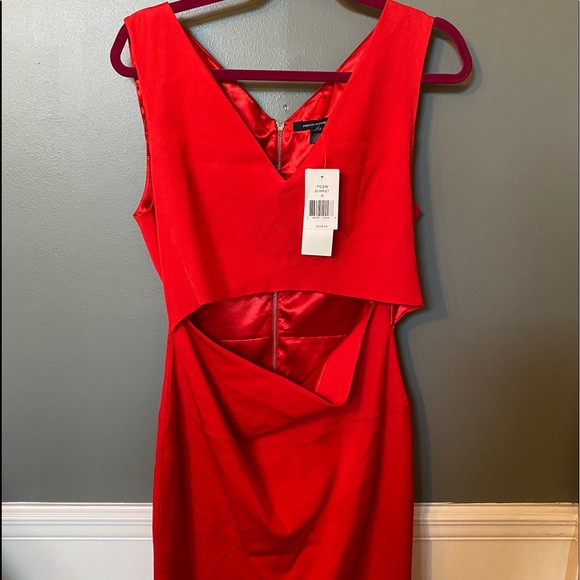 French connection red dress open front NWT size 10 - Picture 3 of 10
